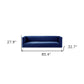 85" Navy Blue Velvet Sofa With Silver Legs