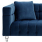 88" Hunter Green Velvet Sofa And Toss Pillows With Clear Legs