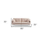 85" Beige Polyester Blend Convertible Futon Sleeper Sofa And Toss Pillows With Silver Legs