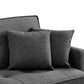 85" Dark Gray Polyester Blend Convertible Futon Sleeper Sofa And Toss Pillows With Silver Legs