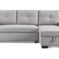 92" Light Gray Polyester Blend Convertible Futon Sleeper Sofa With Black Legs