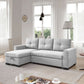 92" Light Gray Polyester Blend Convertible Futon Sleeper Sofa With Black Legs