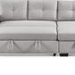 92" Light Gray Polyester Blend Convertible Futon Sleeper Sofa With Black Legs