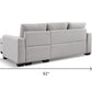 92" Light Gray Polyester Blend Convertible Futon Sleeper Sofa With Black Legs