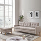 87" Beige Polyester Blend Sofa With Ottoman With Natural Legs