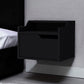 13" Black One Drawer Faux Wood Floating Nightstand