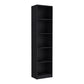 71" Black Five Tier Bookcase