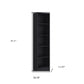 71" Black Five Tier Bookcase with Two doors