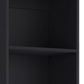 71" Black Five Tier Bookcase with Two doors