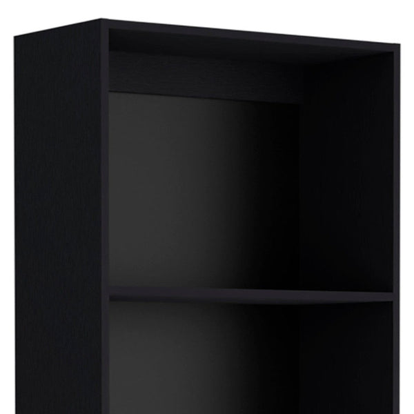 71 Black Five Tier Bookcase with Two doors