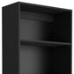 71" Black Five Tier Bookcase with Two doors