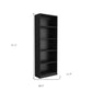 71" Black Five Tier Bookcase