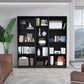 71" Black Five Tier Bookcase