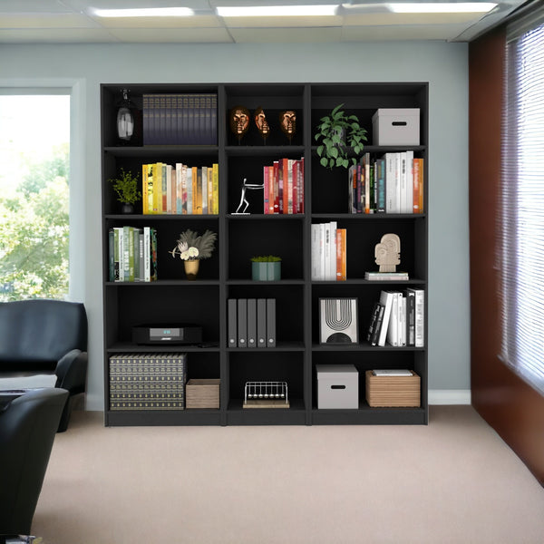 71 Black Five Tier Bookcase