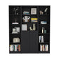 71" Black Five Tier Bookcase with Two doors