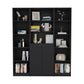 71" Black Five Tier Bookcase with Two doors