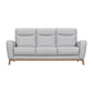 83" Gray Leather Sofa With Brown Legs