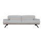 89" Gray Leather Sofa With Black Legs