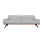 89" Gray Leather Sofa With Black Legs