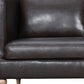 85" Dark Brown Leather Sofa With Brown Legs