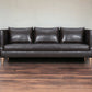 85" Dark Brown Leather Sofa With Brown Legs