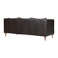 85" Dark Brown Leather Sofa With Brown Legs