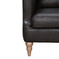 85" Dark Brown Leather Sofa With Brown Legs