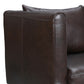 85" Dark Brown Leather Sofa With Brown Legs