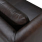 85" Dark Brown Leather Sofa With Brown Legs