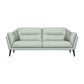 87" Mint Green Leather Sofa With Black Legs