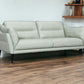 87" Mint Green Leather Sofa With Black Legs