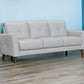 82" Light Slate Gray Leather Sofa With Brown Legs