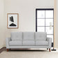 82" Light Slate Gray Leather Sofa With Brown Legs