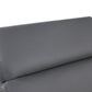 47" Granite Gray and Silver Genuine Leather Lounge Chair