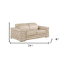 71" Beige And Silver Genuine Leather Love Seat