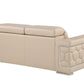 71" Beige And Silver Genuine Leather Love Seat