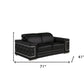 71" Black And Silver Genuine Leather Love Seat