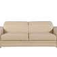 89" Beige Leather Sofa With Silver Legs