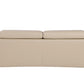 89" Beige Leather Sofa With Silver Legs