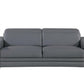 89" Gray Leather Sofa With Silver Legs