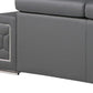 89" Gray Leather Sofa With Silver Legs