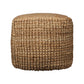 18" Natural Jute Blend Cube Pouf Ottoman