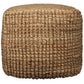 18" Natural Jute Blend Cube Pouf Ottoman
