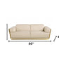 89" Beige And Gold Leather Sofa