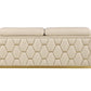 89" Beige And Gold Leather Sofa