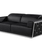 89" Black And Silver Leather Sofa