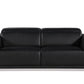 89" Black And Silver Leather Sofa