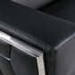 89" Black And Silver Leather Sofa