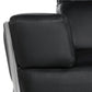 70" Black And Silver Italian Leather Loveseat