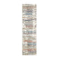 8' Beige Geometric Distressed Runner Rug With Fringe